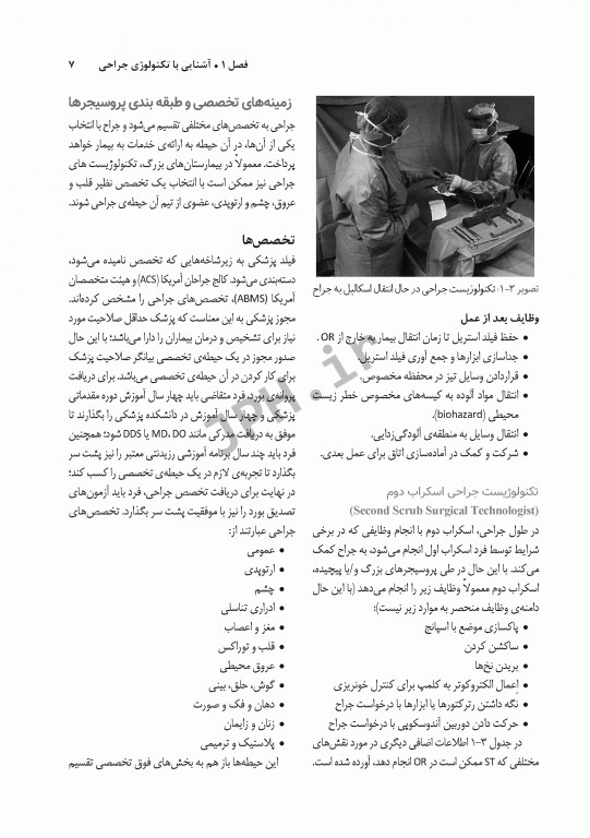 تکنولوژی جراحی برای تکنولوژیست جراحی 2018 جلد8 اصول کار در اتاق عمل