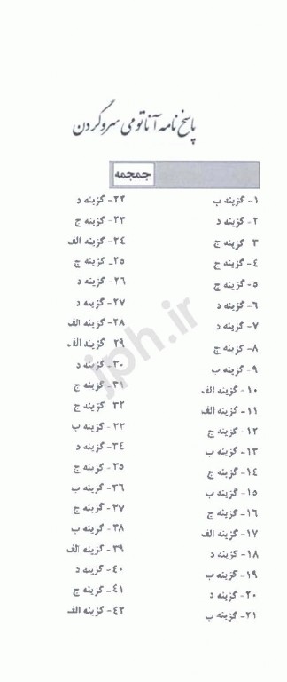 گنجینه سوالات جامع آناتومی سر و گردن و نوروآناتومی