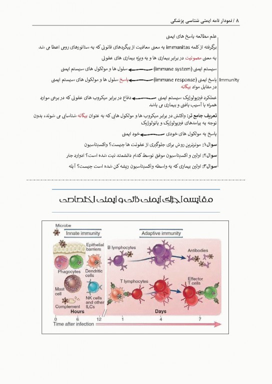 نمودارنامه ایمنی‌شناسی بر اساس ایمونولوژی ابوالعباس و جنوی