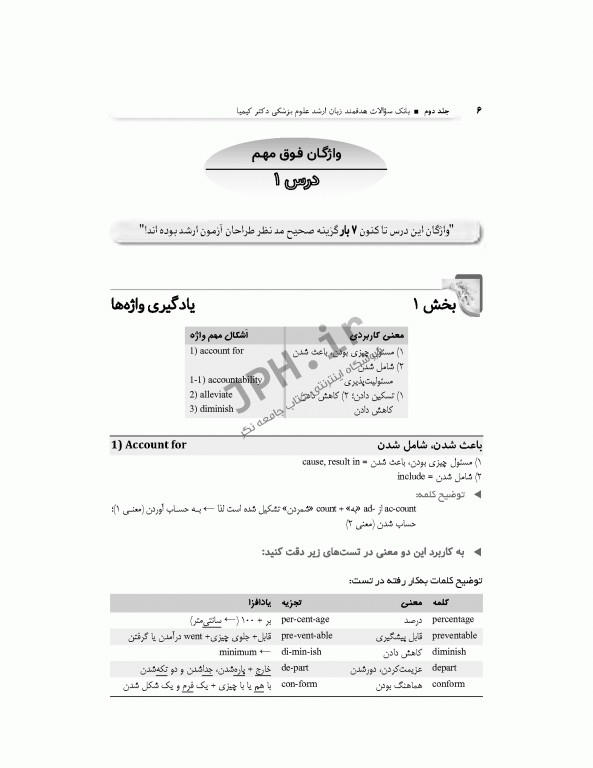 بانک سوالات هدفمند زبان ارشد علوم پزشکی دکتر کیمیا جلد دوم: سوالات واژگان