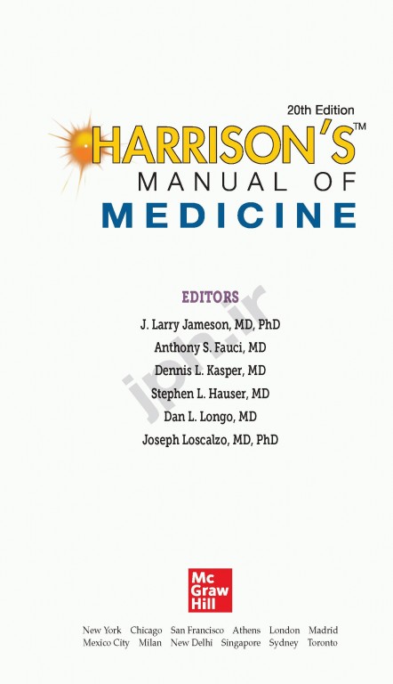 هندبوک اصول طب داخلی هاریسون 2020 |  Harrisons Manual of Medicine 20th Edition