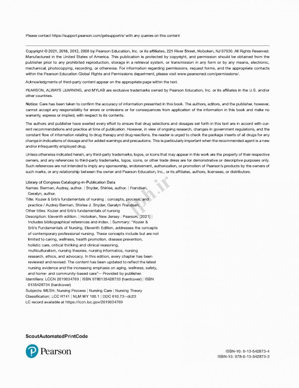 مبانی پرستاری کوزیر و ارب 2020 | Kozier & Erb's fundamentals of Nursing 11th Edition
