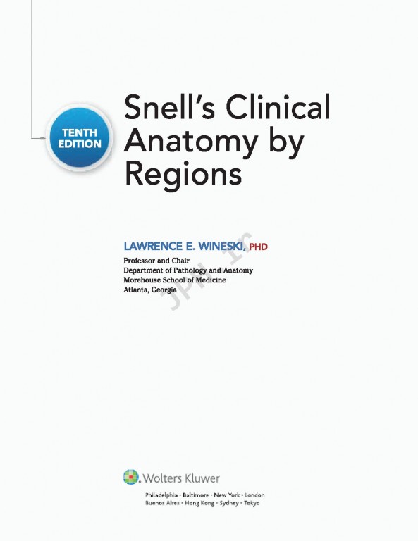 آناتومی بالینی اسنل ویراست دهم | 2019 Snell's Clinical Anatomy by Regions