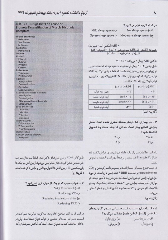 key book plus بانک جامع سوالات آزمون دانشنامه تخصصی بیهوشی شهریور 1399