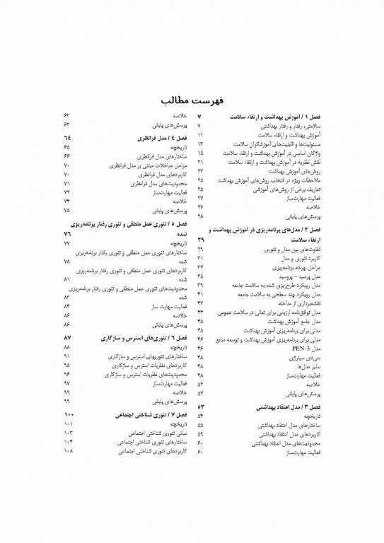 نظریه‌ها مدل‌ها و روش‌های آموزش بهداشت و ارتقاء سلامت دکتر صفاری