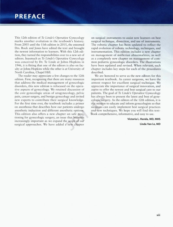 جراحی زنان و زایمان تلیند | Te Linde's Operative Gynecology 201 |