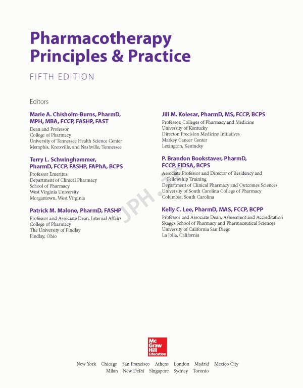 اصول و روش‌های دارودرمانی ویراست پنجم | Pharmacotherapy Principles & Practice 2019