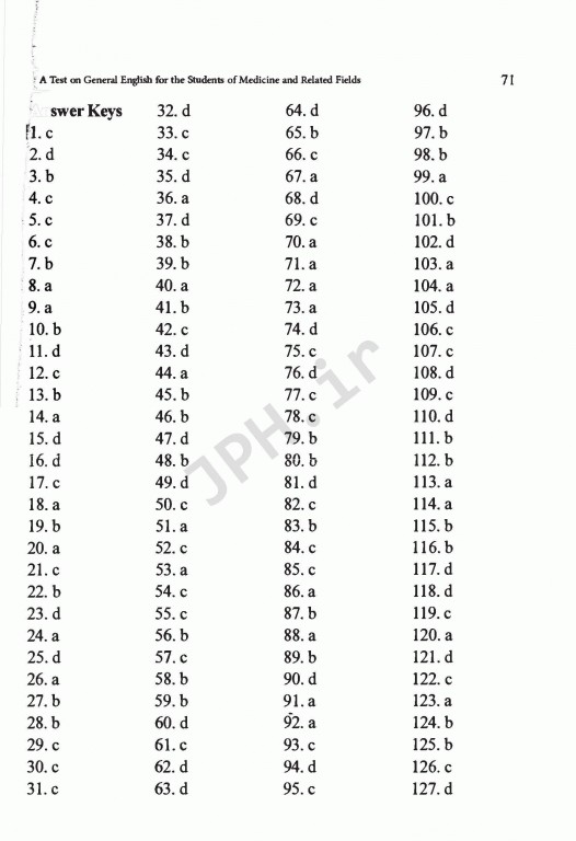 تست زبان عمومی برای دانشجویان پزشکی و رشته‌های وابسته