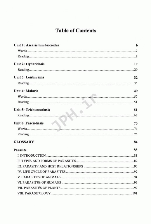 انگلیسی برای دانشجویان علوم پزشکی انگل‌شناسی پزشکی