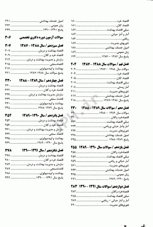 مجموعه سوالات آزمون‌های کارشناسی ارشد و دکتری اقتصاد بهداشت 1379 تا 1390