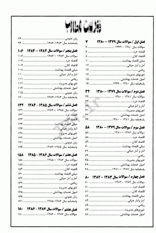 مجموعه سوالات آزمون‌های کارشناسی ارشد و دکتری اقتصاد بهداشت 1379 تا 1390