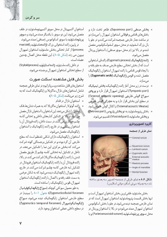 چکیده‌ آناتومی پایه گری 2018 جلد3 سر و گردن