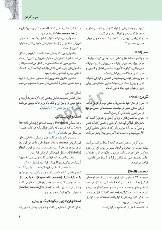 چکیده‌ آناتومی پایه گری 2018 جلد3 سر و گردن