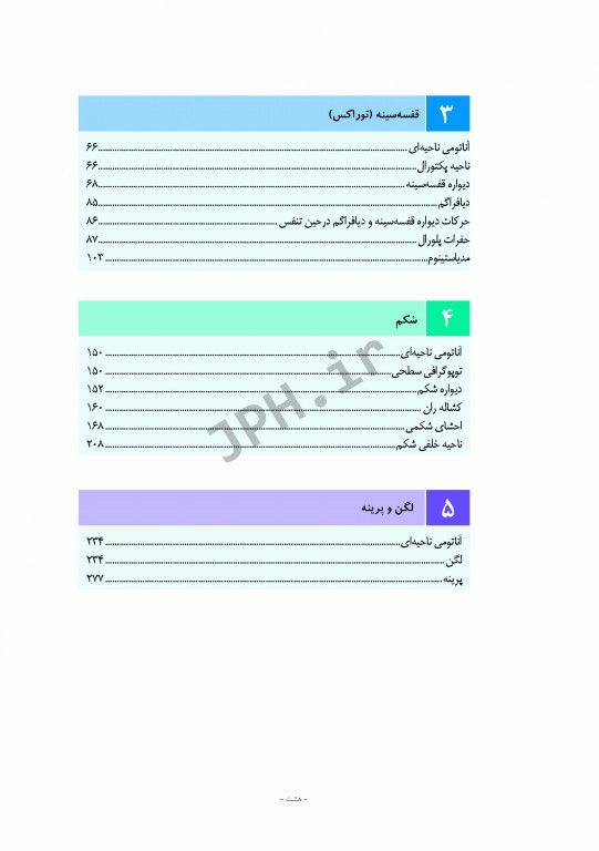 چکیده‌ آناتومی پایه گری 2018 جلد1 تنه