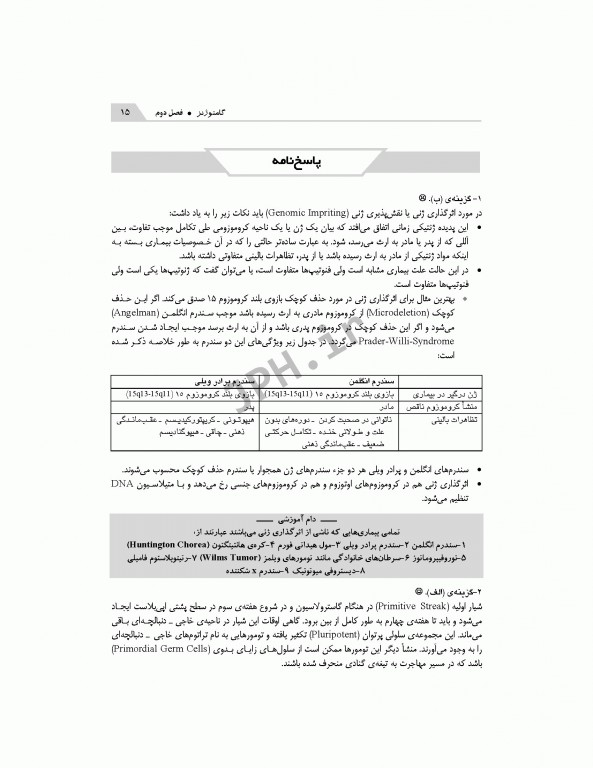 بانک آزمون تحلیلی و تفکیکی AQS جنین‌شناسی