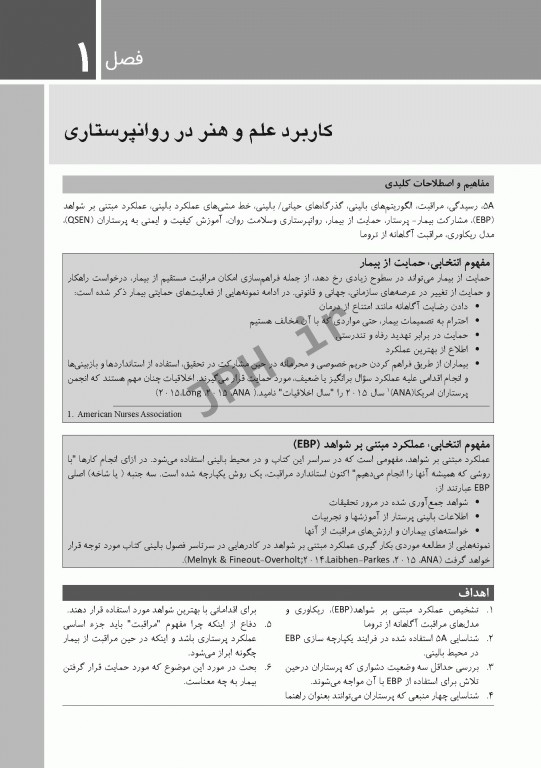 ضروریات روان پرستاری با رویکرد ارتباطی برای مراقبت مبتنی بر شواهد