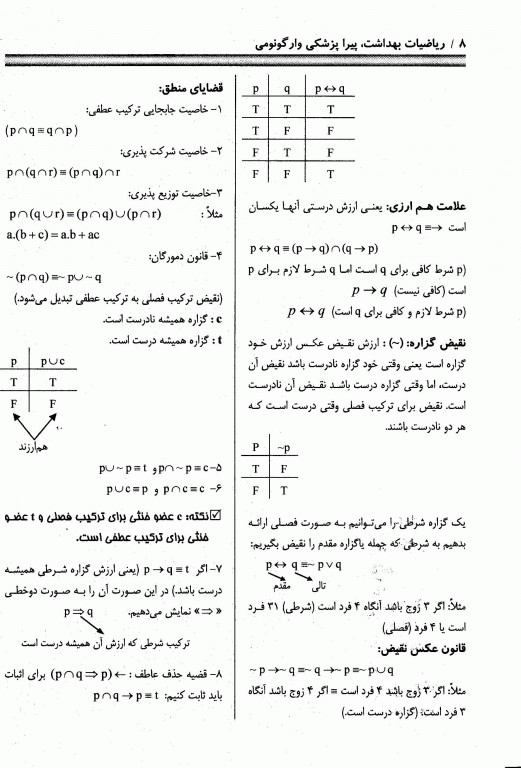 ریاضیات بهداشت پیراپزشکی و ارگونومی