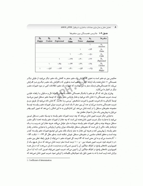 تحلیل عامل و مدل‌سازی معادلات ساختاری از صفر تا استادی با نرم افزار SPSS و AMOS ویراست سوم