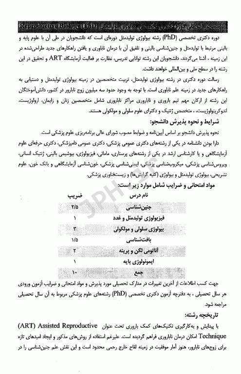 بانک سوالات درسنامه بیولوژی تولید مثل