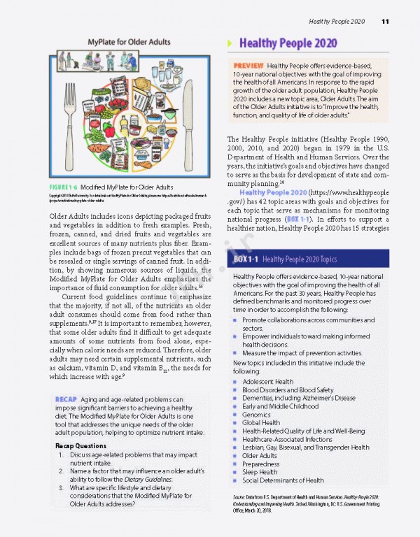 تغذیه برای بزرگسالان ویراست سوم 2020 | Nutrition for the Older Adult