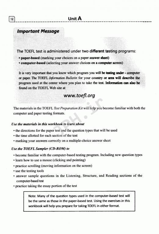 تست‌های آماده‌سازی تافل کیت همراه با راهنمای فارسی