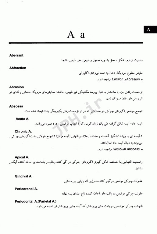 فرهنگ لغات و اصطلاحات پریودنتولوژی