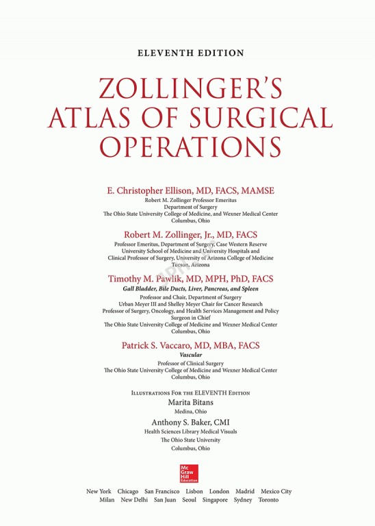 اطلس جراحی زولینجر ویراست یازدهم | Zollinger's Atlas of Surgical Operations 2021
