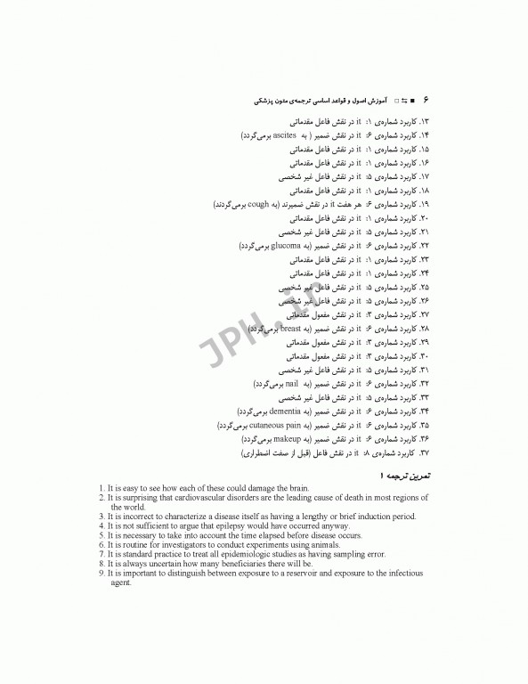 آموزش اصول و قواعد اساسی ترجمه‌ی متون پزشکی