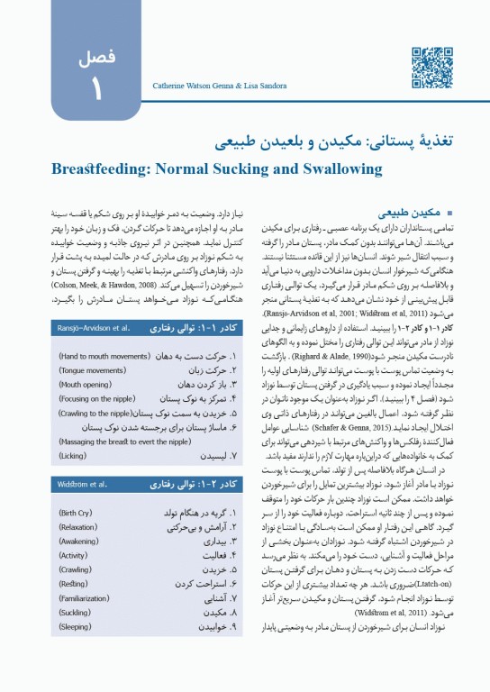 حمایت از مهارت‌های مکیدن شیرخوار در تغذیه با شیر مادر