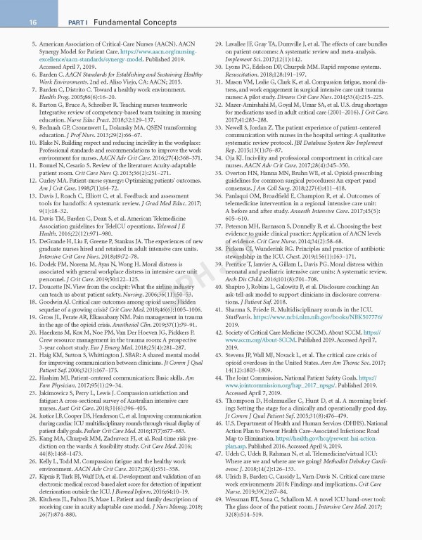 مقدمه‌ای بر پرستاری مراقبت‌های ویژه Introduction to Critical Care Nursing | 2020