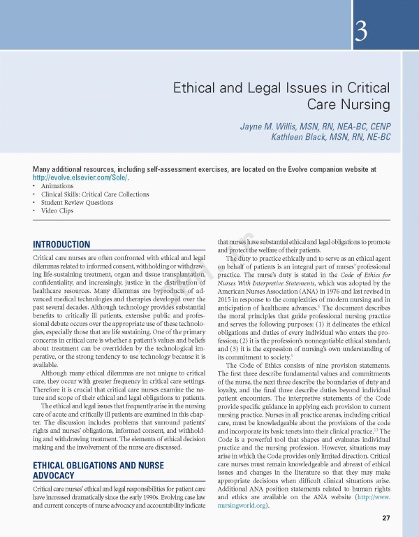 مقدمه‌ای بر پرستاری مراقبت‌های ویژه Introduction to Critical Care Nursing | 2020