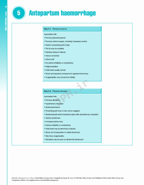 اورژانس‌های مامایی در یک نگاه | Midwifery Emergencies at a Glance 2018
