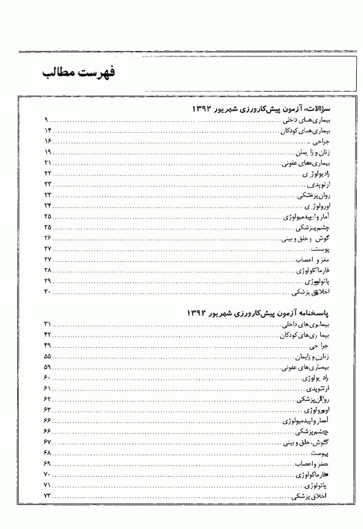 key book بانک جامع سوالات پیش‌کارورزی شهریور 1392
