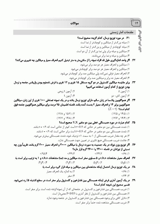 بانک سوالات ده سالانه IQB کارشناسی ارشد و دکتری اپیدمیولوژی