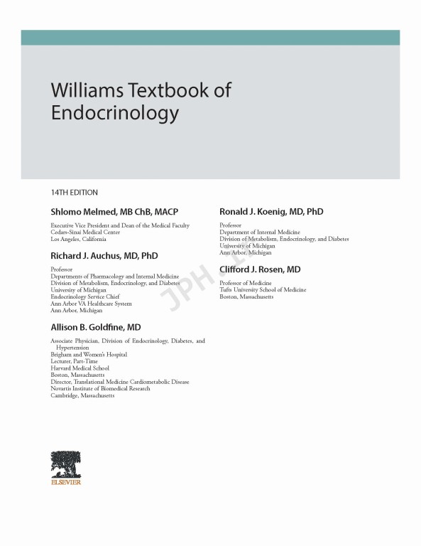 اندوکرینولوژی ویلیامز غدد Williams Textbook of Endocrinology | 2020