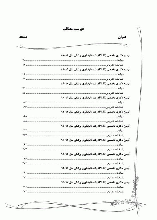 بانک سوالات ده سالانه IQB دکتری نانوفناوری پزشکی