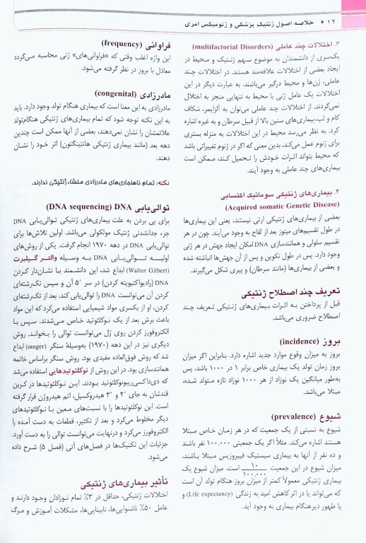 خلاصه QR اصول ژنتیک پزشکی و ژنومیکس امری 2022
