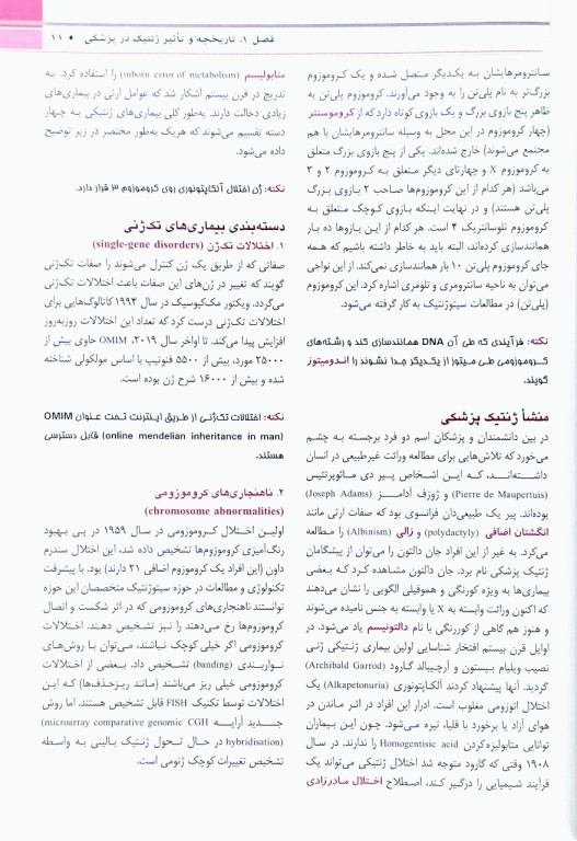 خلاصه QR اصول ژنتیک پزشکی و ژنومیکس امری 2022