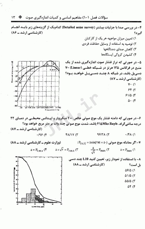 سوالات طبقه‌بندی شده OHT مهندسی بهداشت حرفه‌ای عوامل فیزیکی و شیمیایی محیط کار