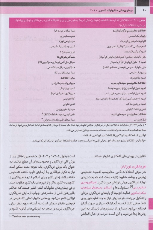 طب کودکان نلسون 2020 بیماری‌های متابولیک