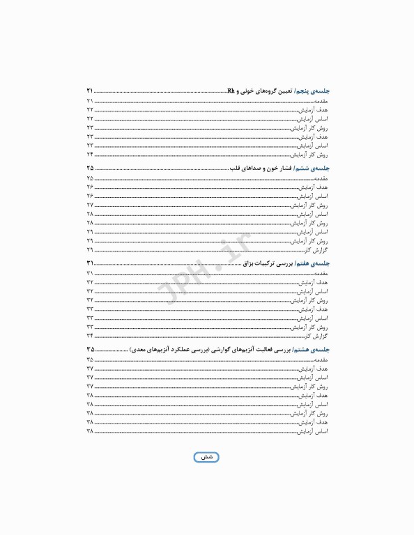 دستور کار آزمایشگاه فیزیولوژی