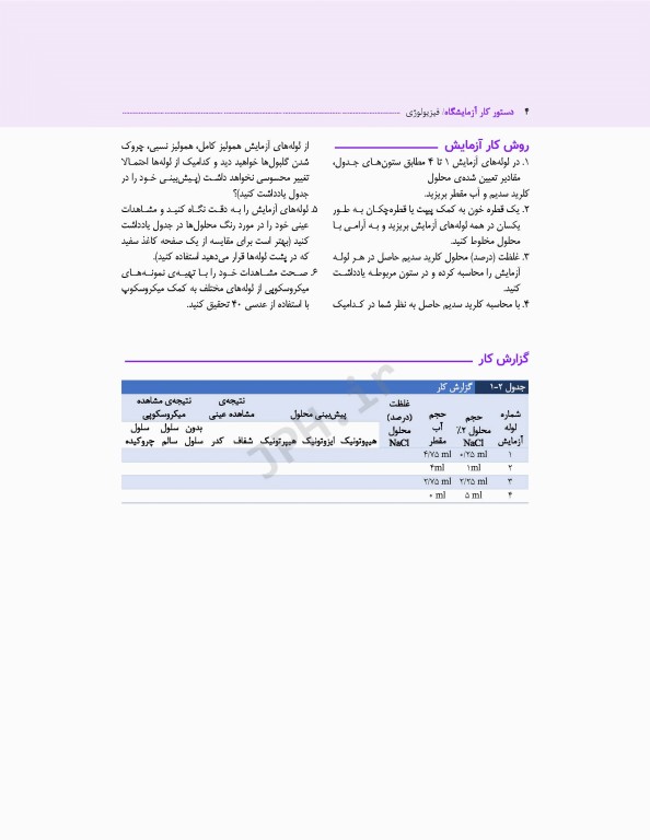 دستور کار آزمایشگاه فیزیولوژی