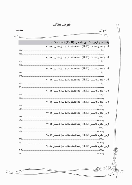 بانک سوالات ده سالانه IQB ارشد و دکتری اقتصاد سلامت