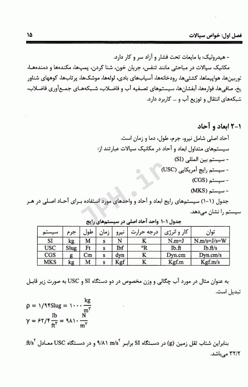 مکانیک سیالات و هیدرولیک برای دانشجویان رشته‌های بهداشت و محیط زیست