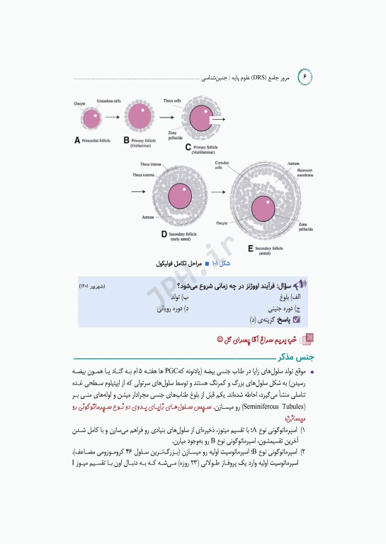 مرور جامع DRS علوم پایه پزشکی جنین‌شناسی