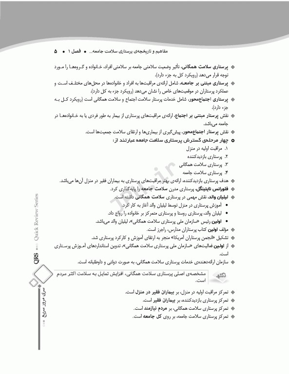 مرور سریع QRS پرستاری سلامت جامعه