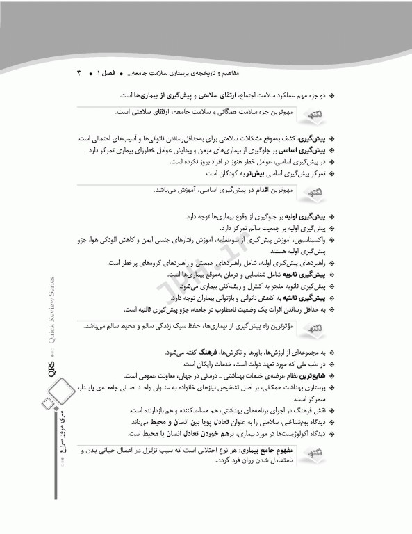 مرور سریع QRS پرستاری سلامت جامعه