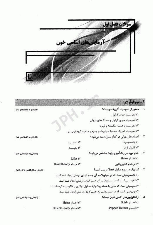 بانک سوالات IQB پلاس خون‌شناسی و بانک خون