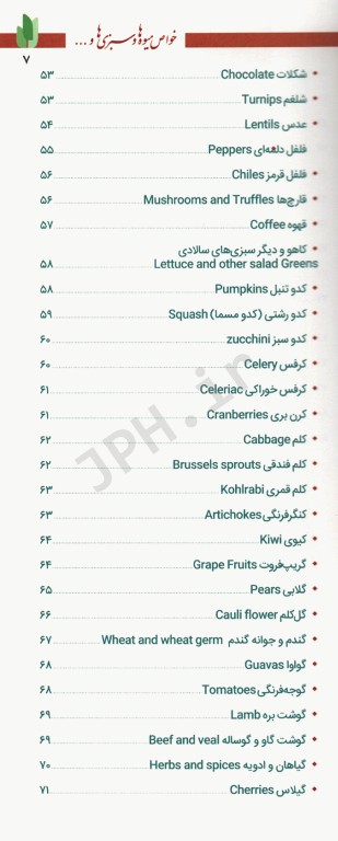 فرهنگ تغذیه و رژیم درمانی8  خواص میوه‌ها و سبزی‌ها