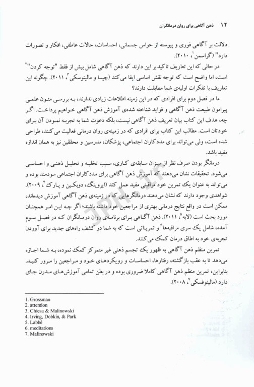 ذهن آگاهی برای روان درمانگران